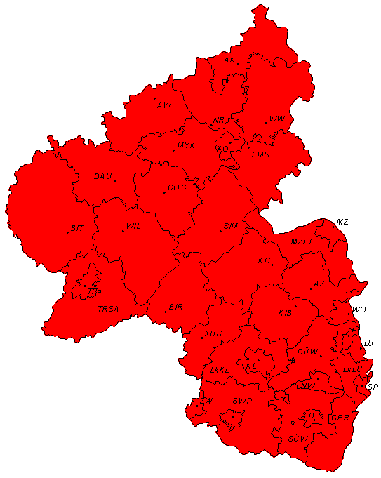 Die Landkreise von Rheinland-Pfalz